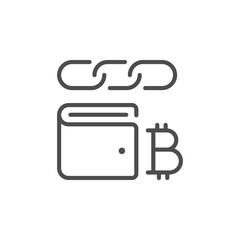 Cryptocurrency wallet line outline icon