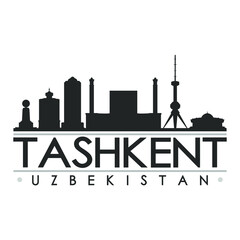 Tashkent Uzbekistan Skyline Silhouette Design City Vector Art Famous Buildings.