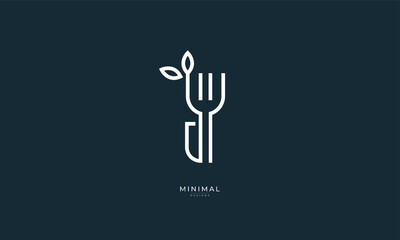 A creative abstract icon of Fork and Knife
Healthy eating, Fork, and knife with Leaf