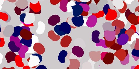 Light blue, red vector texture with memphis shapes.