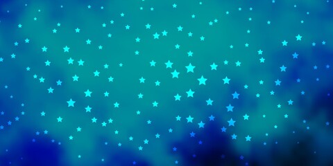 Dark BLUE vector background with small and big stars. Colorful illustration with abstract gradient stars. Pattern for websites, landing pages.