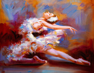 Fototapety  Obraz olejny - tancerka baletowa