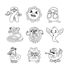 Viruses and Bacteria Linear Characters Set