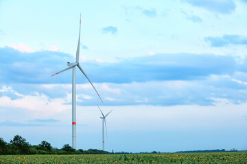 Windmills for electric power in countryside