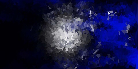 Dark blue vector abstract triangle texture.