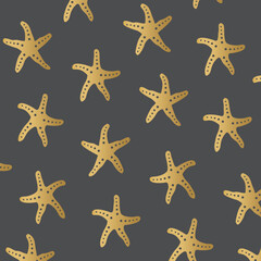 golden starfish background- vector illustration