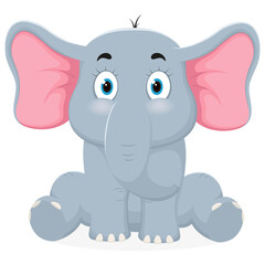 Elephant cartoon isolated on white background