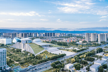 Obraz premium The architectural scenery of the Inner Mongolia Museum in Hohhot, Inner Mongolia, China