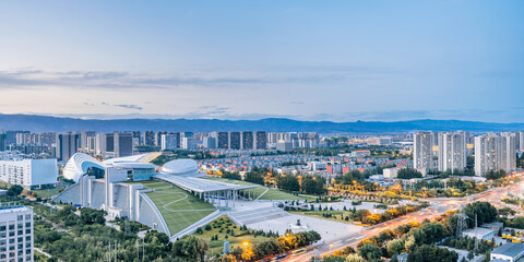 The architectural scenery of the Inner Mongolia Museum in Hohhot, Inner Mongolia, China