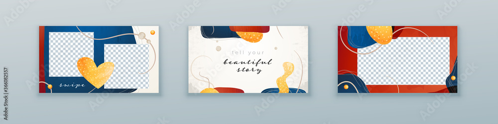 Wall mural liquid abstract banner design. fluid vector shaped background. modern graphic template banner patter