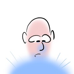 Man looking at blue light