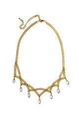 Gold necklace isolated
