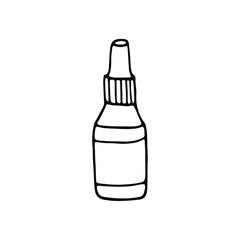 Logotype Bottle nasal spray icon isolated on white background. Logo design template element. Vector Illustration