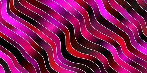 Obraz premium Dark Pink vector backdrop with bent lines. Abstract illustration with gradient bows. Pattern for websites, landing pages.