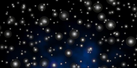 Fototapeta premium Dark BLUE vector template with neon stars. Colorful illustration in abstract style with gradient stars. Best design for your ad, poster, banner.