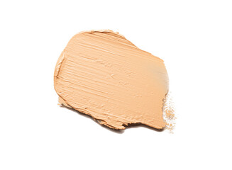 Make up thick foundation concealer smudge texture white isolated background