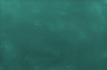 Naklejka premium Texture of chalk on green blackboard or chalkboard background. School education board, dark wall backdrop or learning concept.