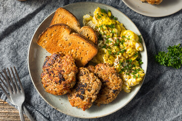Homemade Breakfast Sausage Patty with Eggs