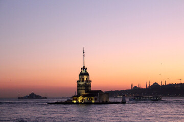 Fototapeta na wymiar istanbul city at sunset