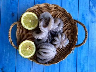 Fresh raw octopus from Bari, Puglia