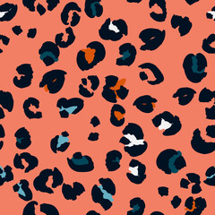 Fototapeta premium Leopard spots seamless pattern design. Vector illustration background