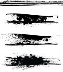Naklejka premium Grunge Paint Roller . Vector brush Stroke . Distressed banner . Black stripes isolated. paintbrush collection . Modern Textured shape . Dry border in Black . Bulge lines