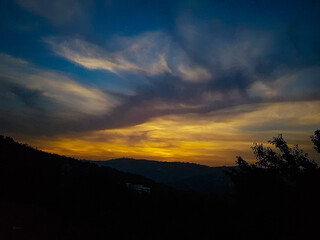 sunset over the mountains