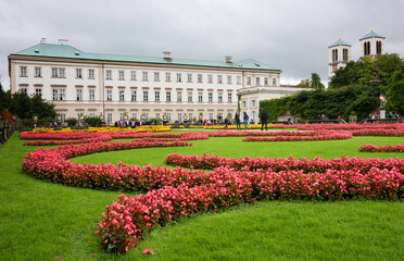 Flowers in Mirabell Gardens in Salzburg, Austria, Europe