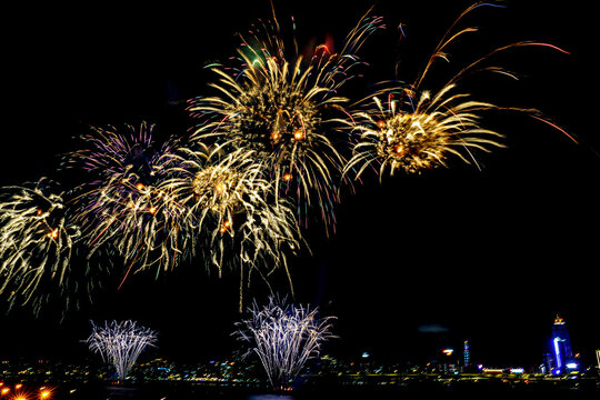 fireworks over the river