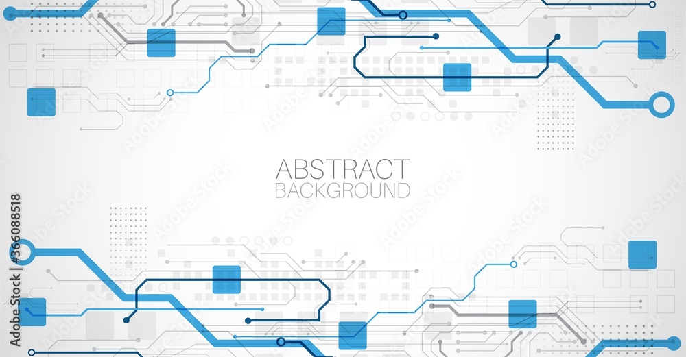 Wall mural abstract technology concept. circuit board, high computer color background. vector illustration with