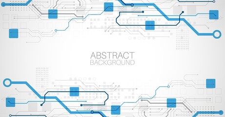 Fototapeta premium Abstract technology concept. Circuit board, high computer color background. Vector illustration with space for content, web - template, business tech presentation.