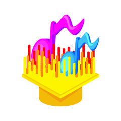 Music note and sound wave logo vector, simple, and trendy design for music education school, or course