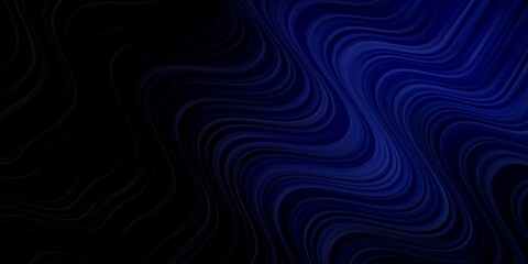 Dark BLUE vector backdrop with curves. Abstract gradient illustration with wry lines. Pattern for commercials, ads.