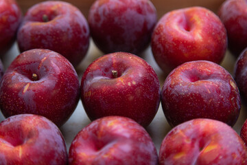 Blue plum fruits, ripe plums background