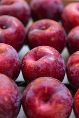 Blue plum fruits, ripe plums background