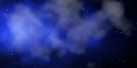 Dark BLUE vector template with neon stars. Colorful illustration in abstract style with gradient stars. Pattern for wrapping gifts.