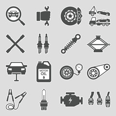 Car Repair Icons. Sticker Design. Vector Illustration.