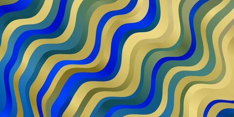 Obraz premium Light Blue, Green vector texture with wry lines. Colorful abstract illustration with gradient curves. Template for your UI design.