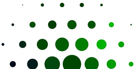 Light Green vector layout with circle shapes. Glitter abstract illustration with colorful drops. New template for a brand book.