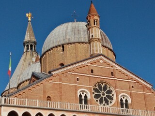 a glimpse and detailed view of sant antonio basilica in padua veneto italy from the surrounding square