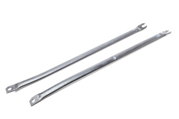 Body stiffener spacer - car part and stability element on white isolated background. Auto service industry. Spare parts catalog.