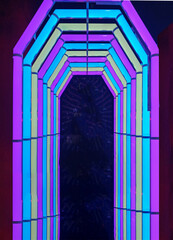 Abstrack neon light background ,Entrance concept