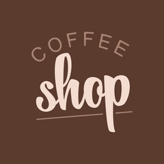 A minimalist logo for a coffee shop, restaurant or cafe. Emblems, badges, stickers, banners. Coffee design elements.