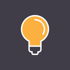 Light bulb icon, symbol of idea. Linear vector pictogram.