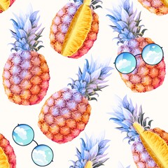 Seamless pattern with high detailed pine apple © olga_igorevna