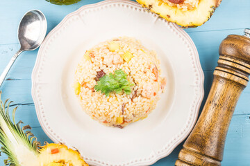 Pineapple and shrimp fried rice