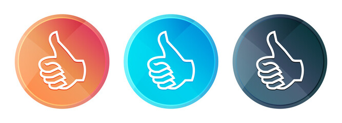 Like icon steam mist round button set shiny illustration