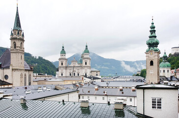 View of the historic city of Salzburg, Salzburger Land, Austria