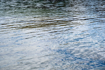 Sea water surface background. Calm blue water rippled with reflections