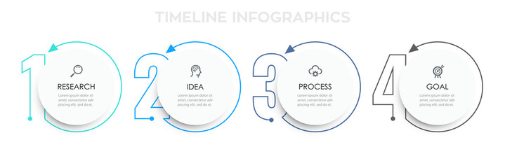 Business Infographic template. Thin line design with icons and 4 options or steps.